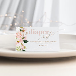 Cartão De Informações Bilhete de fralda cor-de-rosa com rosca azul