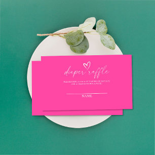 Cartão De Informações Bilhete de fralda cor-de-rosa mínimo