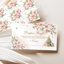 Cartão De Informações Bilhete de fralda da árvore de Natal rosa-inverno