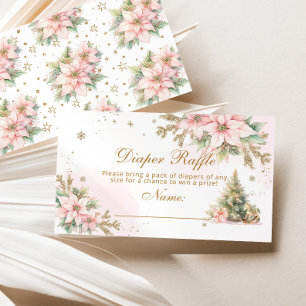 Cartão De Informações Bilhete de fralda da árvore de Natal rosa-inverno