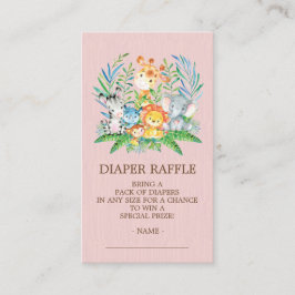 Cartão De Informações Bilhete de Fralda da Selva Safari Raffle