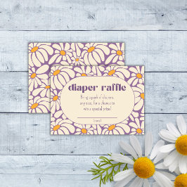 Cartão De Informações Bilhete de fralda das Flores Retro Groovy