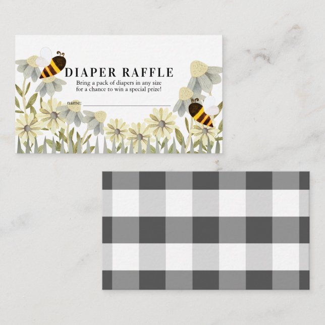 Cartão De Informações Bilhete de Fralda de Abelhas/Mel (Frente/Verso)