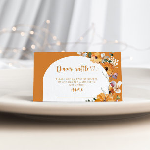 Cartão De Informações Bilhete de fralda de abóbora de parede floral