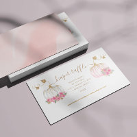 Bilhete De Fralda De Abóbora Rosa E Dourada