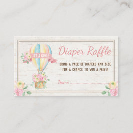 Cartão De Informações Bilhete de Fralda de Balão de Ar Quente, Cor-de-Ro