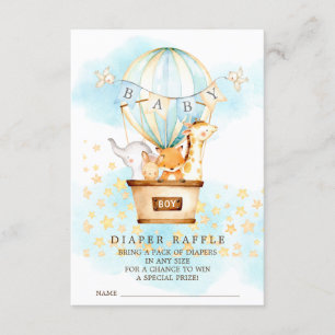 Cartão De Informações Bilhete de Fralda de Balão de Ar Quente Raffle