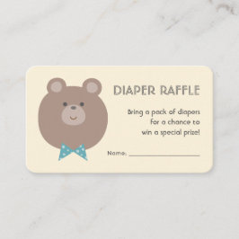 Cartão De Informações Bilhete de Fralda de Beary Cute Boy Raffle