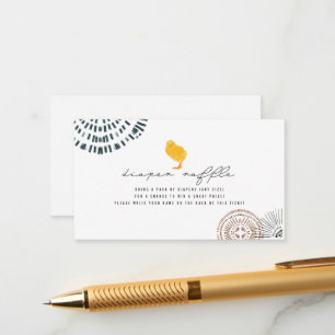 Cartão De Informações Bilhete de Fralda de Bebê Boho Raffle