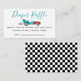 Cartão De Informações Bilhete de Fralda de Carro Azul Race