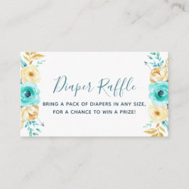 Cartão De Informações Bilhete de Fralda de Chá de fraldas de Garoto Dour