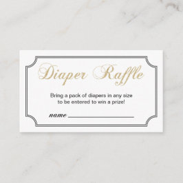 Cartão De Informações Bilhete de Fralda de Chá de fraldas de Garoto Dour