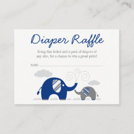 Cartão De Informações Bilhete de Fralda de Cinza Azul de Marinho Elefant