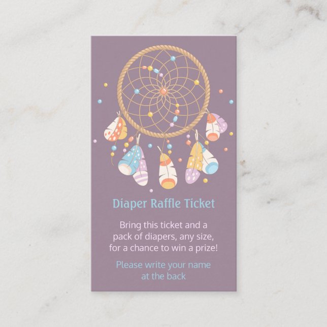Cartão De Informações Bilhete de Fralda de Dreamcatcher Raffle (Frente)