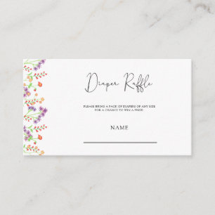 Cartão De Informações Bilhete de fralda de flor selvagem