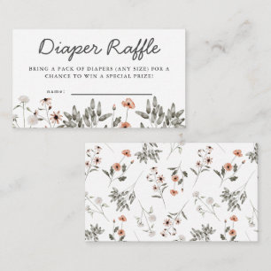 Cartão De Informações Bilhete de Fralda de Flor Selvagem Raffle