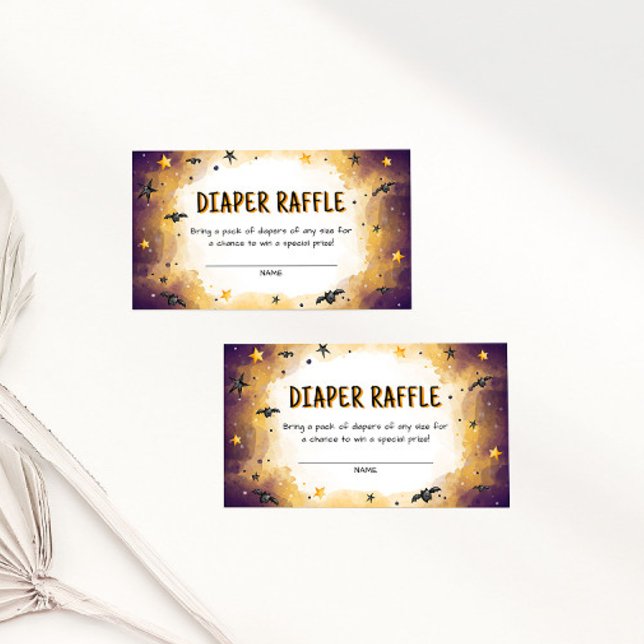 Cartão De Informações Bilhete de Fralda de Halloween Raffle (Criador carregado)