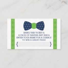 Cartão De Informações Bilhete de Fralda de Homem Pequeno, Azul, Verde