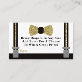 Cartão De Informações Bilhete de Fralda de Homem Pequeno, Dourado, Preto