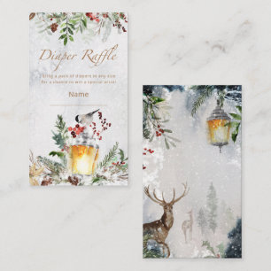 Cartão De Informações Bilhete de fralda de inverno