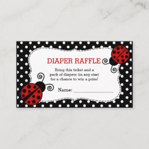 Cartão De Informações Bilhete de Fralda de Ladybug Raffle