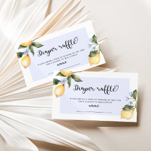 Cartão De Informações Bilhete de fralda de limão azul