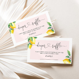 Cartão De Informações Bilhete de fralda de limão cor-de-rosa-água