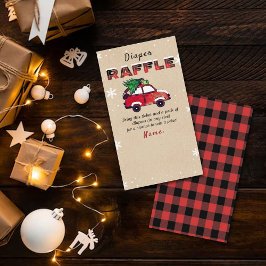 Cartão De Informações Bilhete de Fralda de Natal Raffle