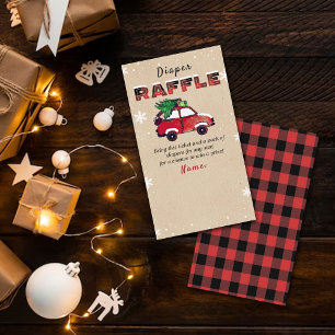 Cartão De Informações Bilhete de Fralda de Natal Raffle
