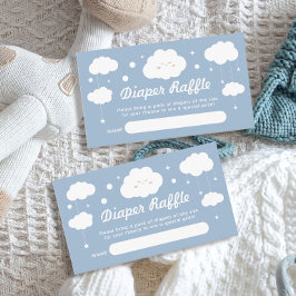 Cartão De Informações Bilhete de Fralda de Nuvem Azul