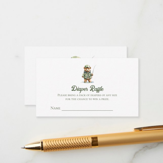 Cartão De Informações Bilhete de Fralda de Pesca do Urso-Justo (Frente/Verso In Situ)