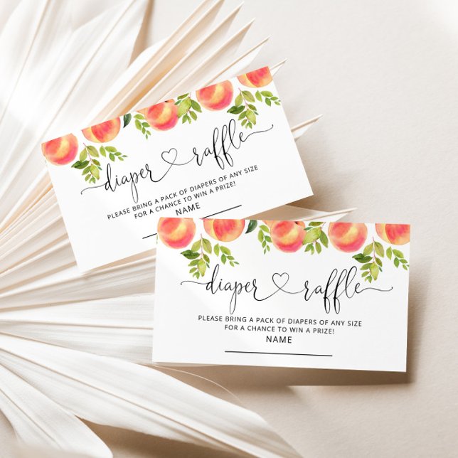 Cartão De Informações Bilhete de fralda de pêssego de aquarela (Criador carregado)