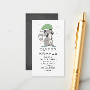 Cartão De Informações Bilhete de Fralda de Raffle, da Raccoon Woodland