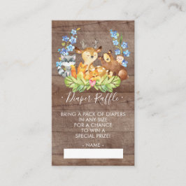 Cartão De Informações Bilhete de Fralda de Raffle em Chá de fraldas de P