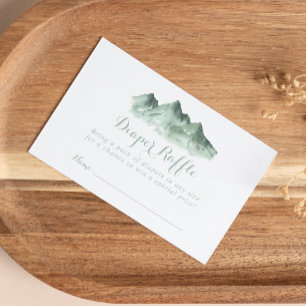 Cartão De Informações Bilhete de Fralda de Raffle na Montanha Verde