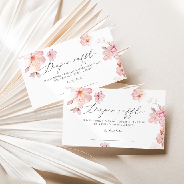 Cartão De Informações Bilhete de fralda de sakura floral embebido (Criador carregado)