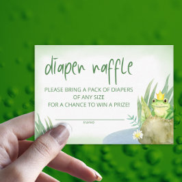 Cartão De Informações Bilhete de fralda de Sapo Verde com Aquarela