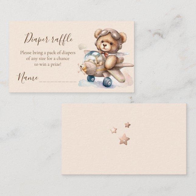 Cartão De Informações Bilhete de fralda de urso de Coalhada (Frente/Verso)