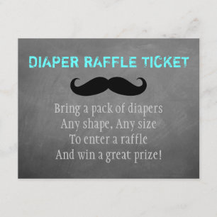 Cartão De Informações Bilhete de Fralda do bigode Raffle