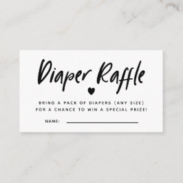 Cartão De Informações Bilhete de Fralda do Coração Moderno Raffle