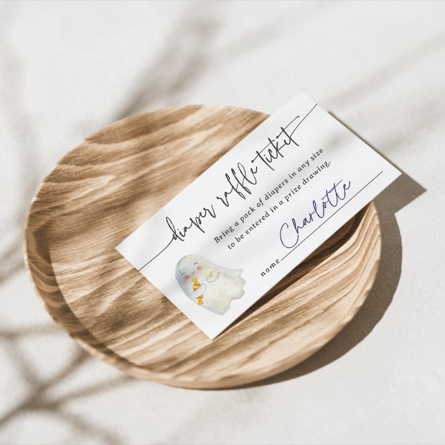 Cartão De Informações Bilhete de Fralda do Fantasma do Halloween Raffle (Criador carregado)