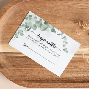 Cartão De Informações Bilhete de Fralda Eucalyptus Verde Clássico