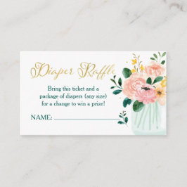 Cartão De Informações Bilhete de Fralda Floral de Flor Selvagem