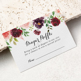 Cartão De Informações Bilhete de Fralda Floral de Primavera Roxo Brilhan