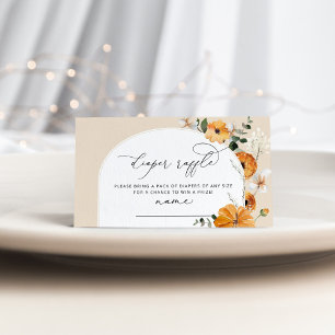 Cartão De Informações Bilhete de fralda floral de queda