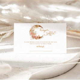 Cartão De Informações Bilhete de fralda floral Dourado da lua