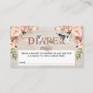 Cartão De Informações Bilhete de fralda floral russo