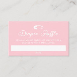 Cartão De Informações Bilhete de Fralda Mínima Rosa Moderno