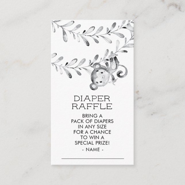 Cartão De Informações Bilhete de Fralda Neutro do Macaco (Frente)