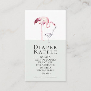 Cartão De Informações Bilhete de Fralda Neutro Flamingo de Raffle
